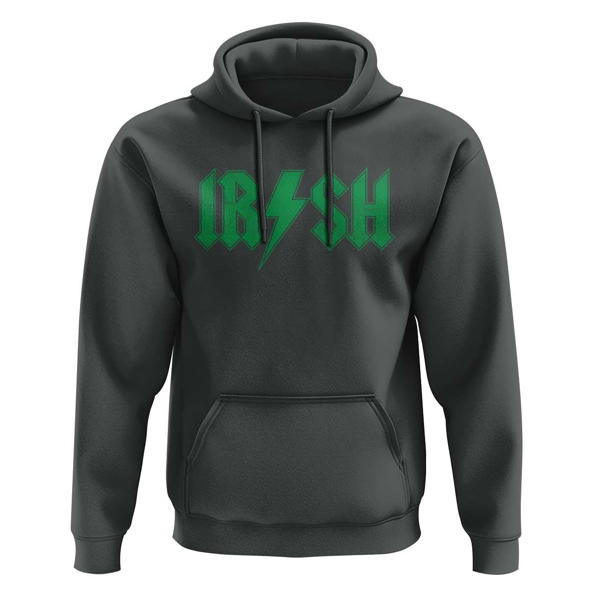 Funny Irish Rocker St Patrickss Day Lightning Bolt Rock and Roll Hoodie