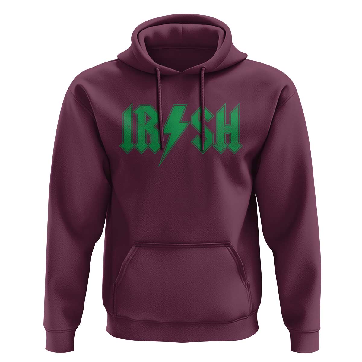 Funny Irish Rocker St Patrickss Day Lightning Bolt Rock and Roll Hoodie