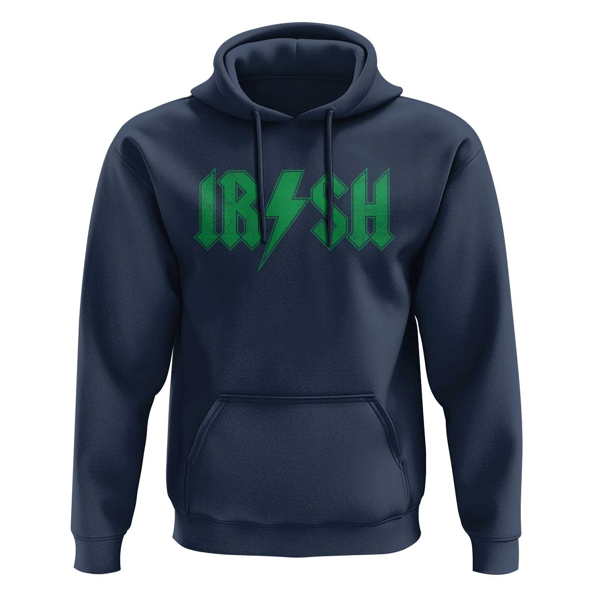 Funny Irish Rocker St Patrickss Day Lightning Bolt Rock and Roll Hoodie