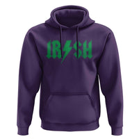 Funny Irish Rocker St Patrickss Day Lightning Bolt Rock and Roll Hoodie