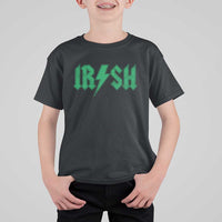 Funny Irish Rocker St Patrickss Day Lightning Bolt Rock and Roll T Shirt For Kid