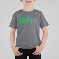 Funny Irish Rocker St Patrickss Day Lightning Bolt Rock and Roll T Shirt For Kid
