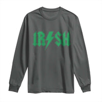 Funny Irish Rocker St Patrickss Day Lightning Bolt Rock and Roll Long Sleeve Shirt