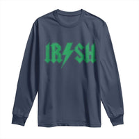 Funny Irish Rocker St Patrickss Day Lightning Bolt Rock and Roll Long Sleeve Shirt