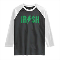 Funny Irish Rocker St Patrickss Day Lightning Bolt Rock and Roll Raglan Shirt