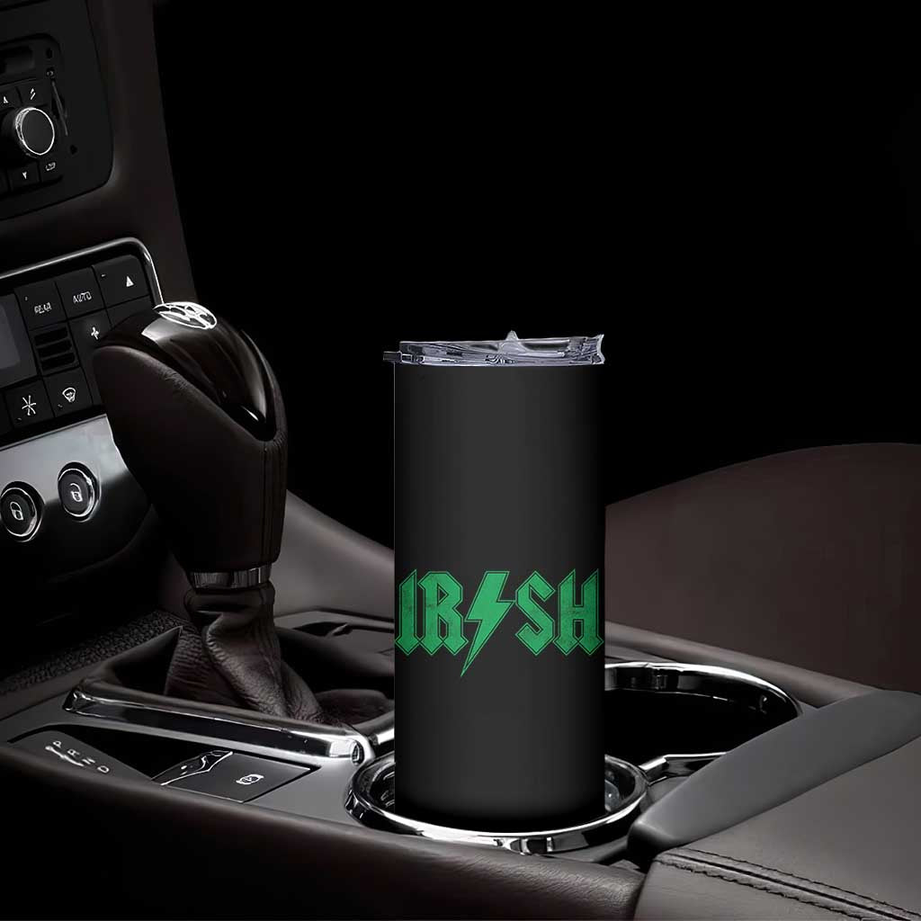 Funny Irish Rocker St Patrickss Day Lightning Bolt Rock and Roll Skinny Tumbler