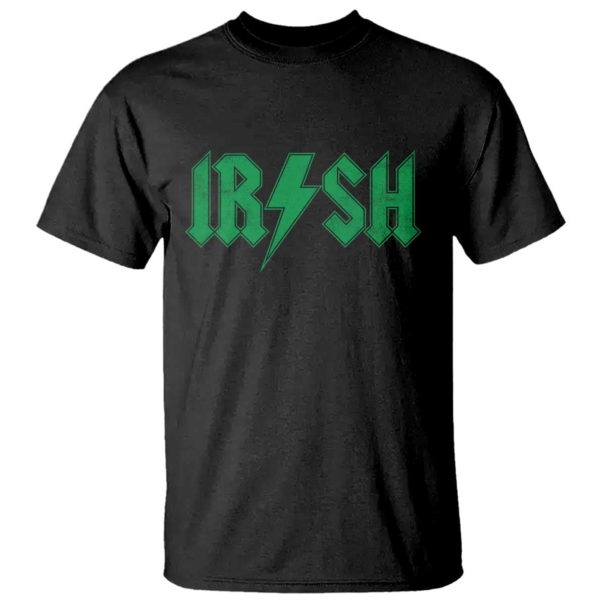 Funny Irish Rocker St Patrickss Day Lightning Bolt Rock and Roll T Shirt