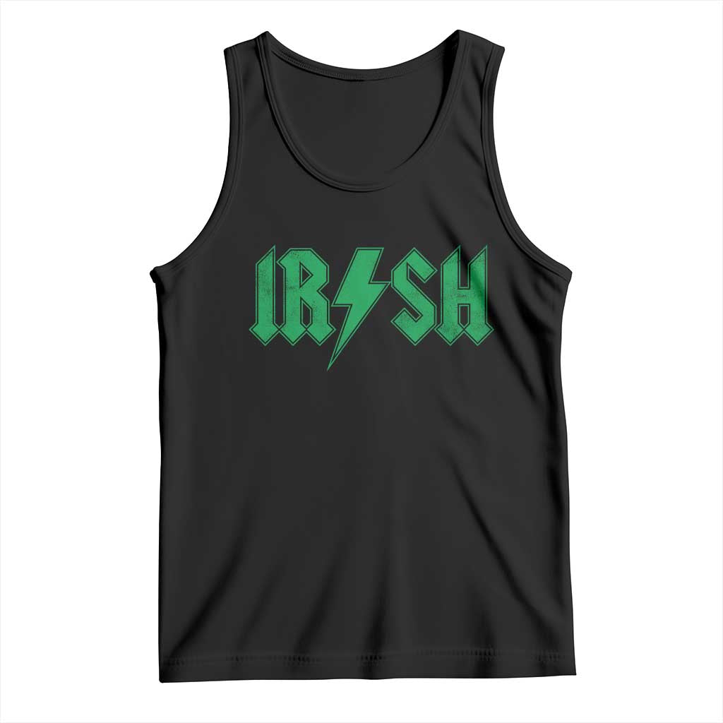 Funny Irish Rocker St Patrickss Day Lightning Bolt Rock and Roll Tank Top