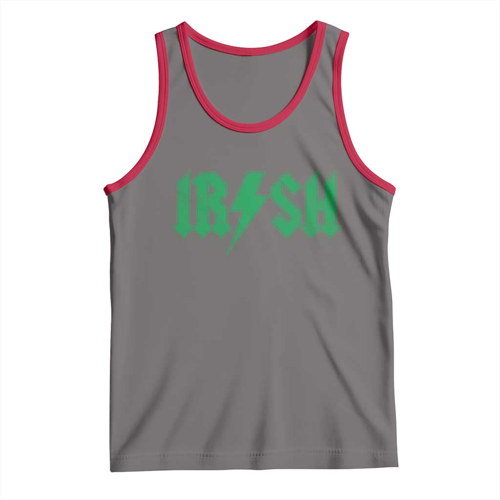 Funny Irish Rocker St Patrickss Day Lightning Bolt Rock and Roll Tank Top