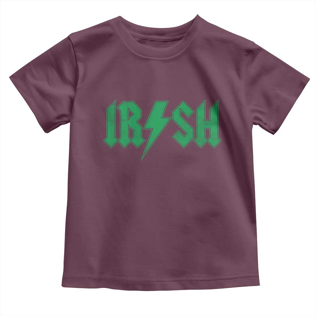 Funny Irish Rocker St Patrickss Day Lightning Bolt Rock and Roll Toddler T Shirt