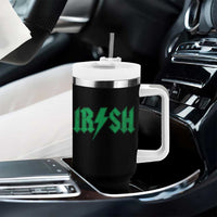 Funny Irish Rocker St Patrickss Day Lightning Bolt Rock and Roll Tumbler With Handle