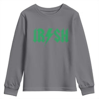 Funny Irish Rocker St Patrickss Day Lightning Bolt Rock and Roll Youth Sweatshirt