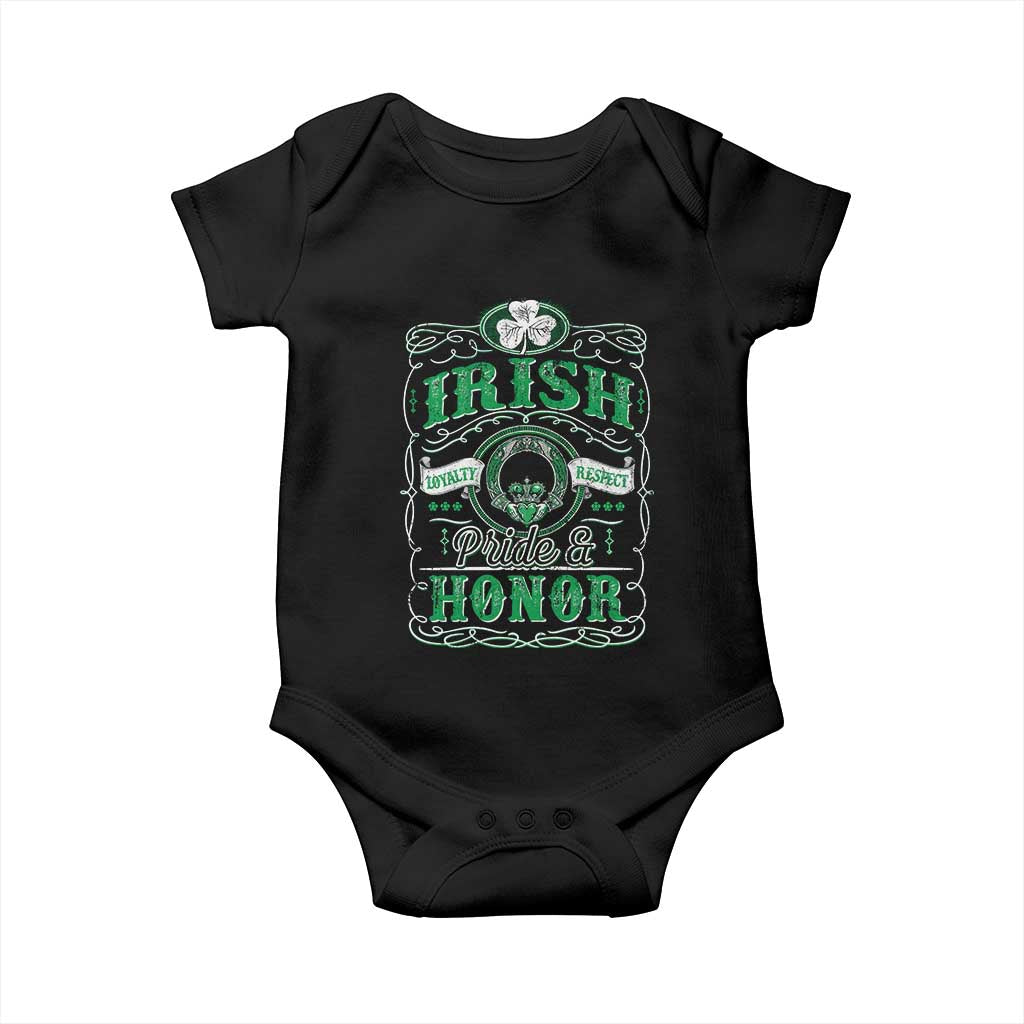 Vintage Irish Pride And Honor St Patricks Day Baby Onesie
