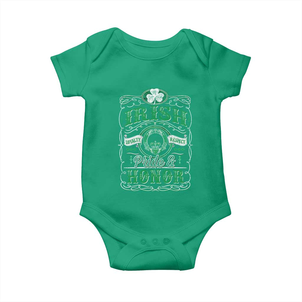 Vintage Irish Pride And Honor St Patricks Day Baby Onesie