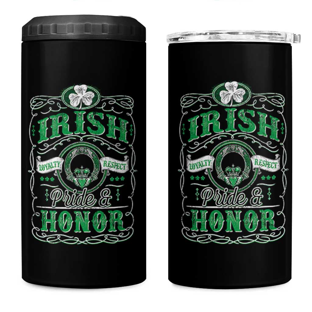 Vintage Irish Pride And Honor St Patricks Day 4 in 1 Can Cooler Tumbler