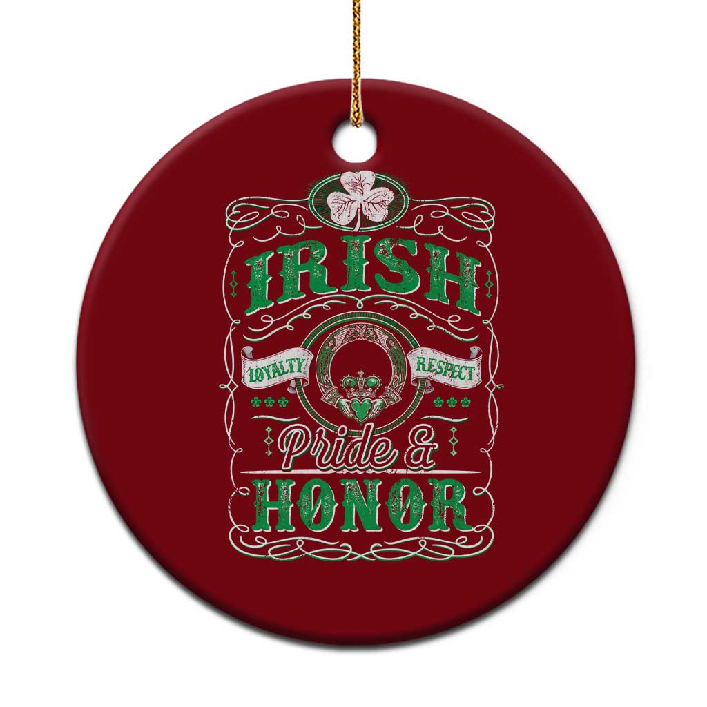 Vintage Irish Pride And Honor St Patricks Day Ceramic Ornament