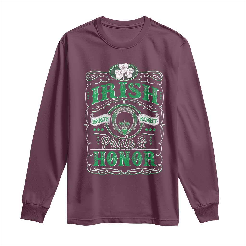 Vintage Irish Pride And Honor St Patricks Day Long Sleeve Shirt