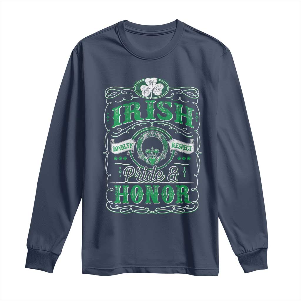Vintage Irish Pride And Honor St Patricks Day Long Sleeve Shirt