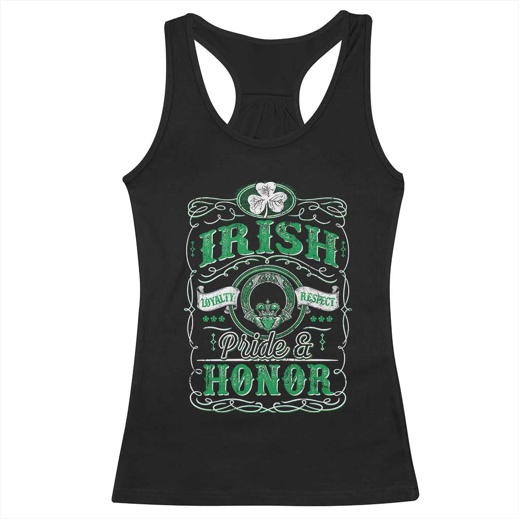 Vintage Irish Pride And Honor St Patricks Day Racerback Tank Top