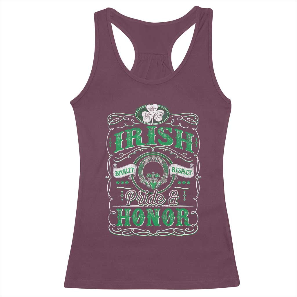 Vintage Irish Pride And Honor St Patricks Day Racerback Tank Top