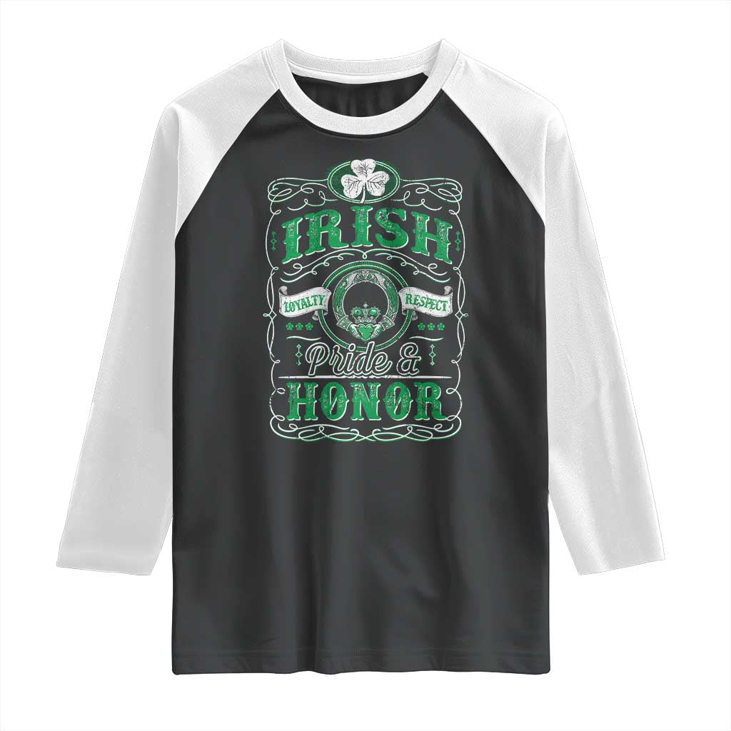 Vintage Irish Pride And Honor St Patricks Day Raglan Shirt