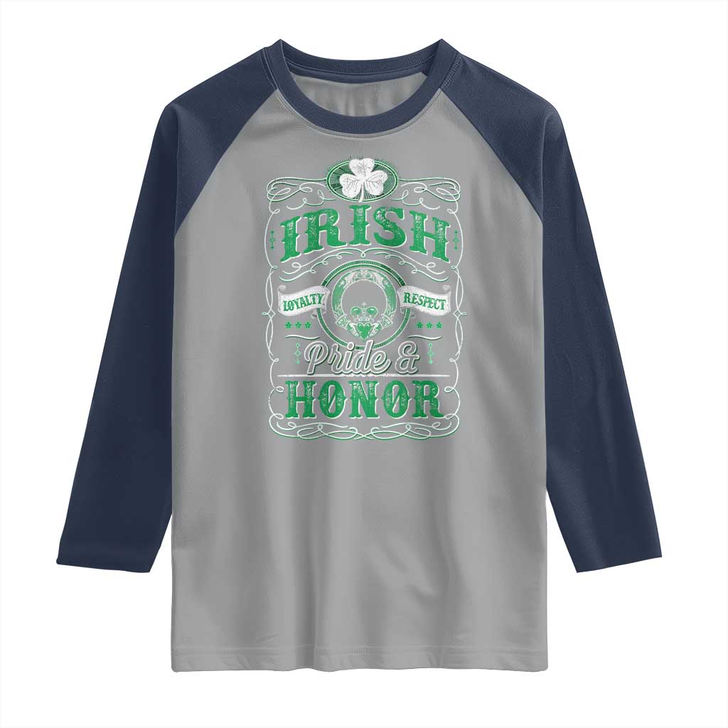 Vintage Irish Pride And Honor St Patricks Day Raglan Shirt