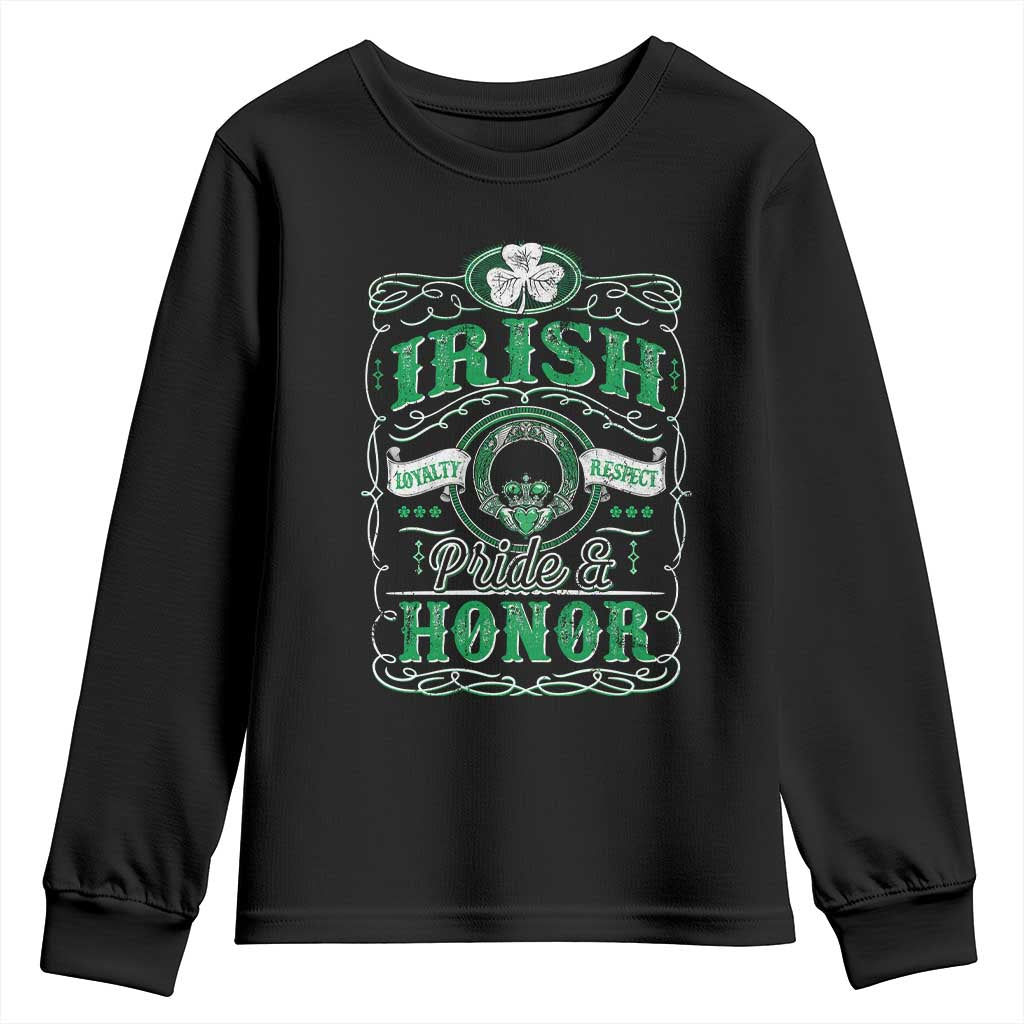 Vintage Irish Pride And Honor St Patricks Day Youth Sweatshirt