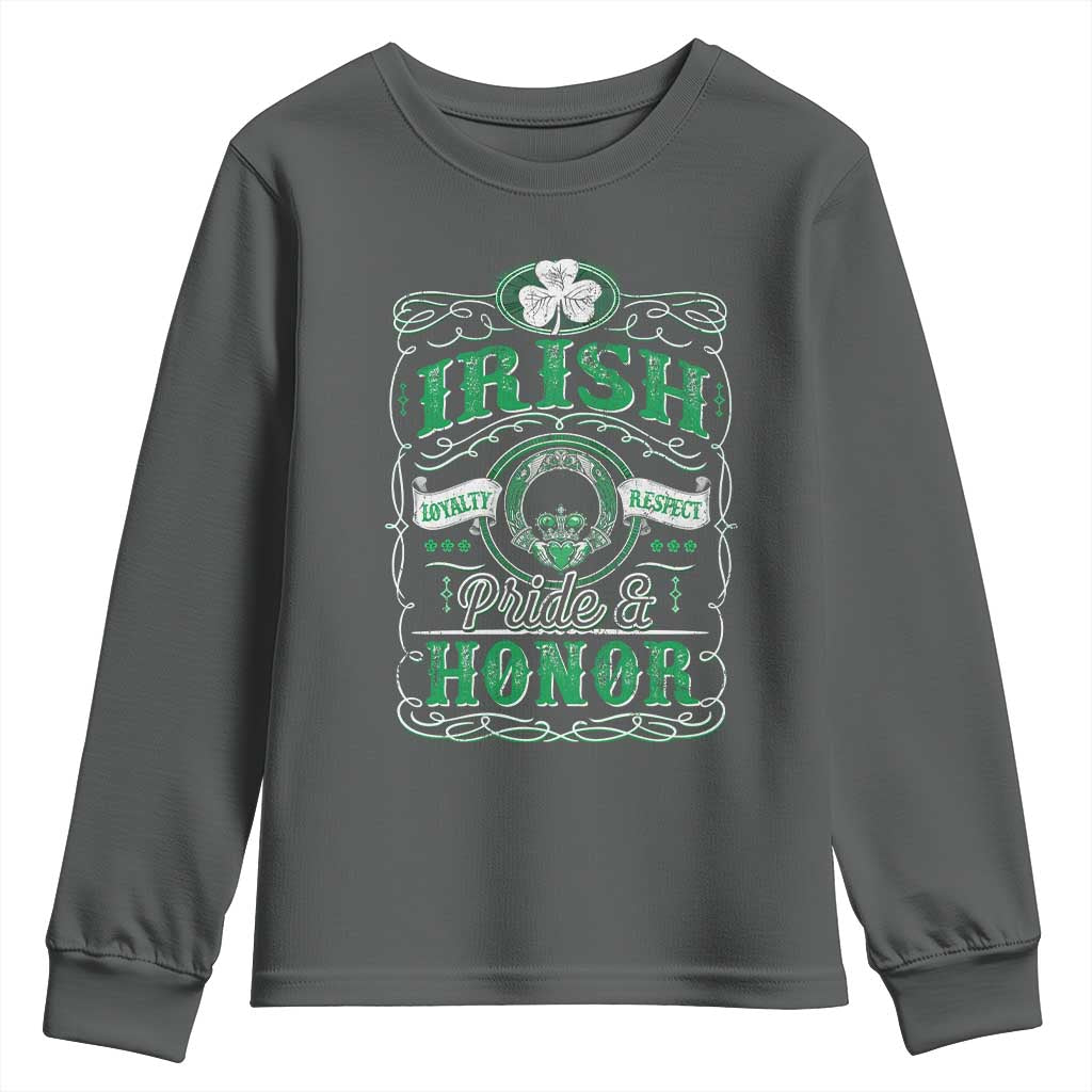 Vintage Irish Pride And Honor St Patricks Day Youth Sweatshirt