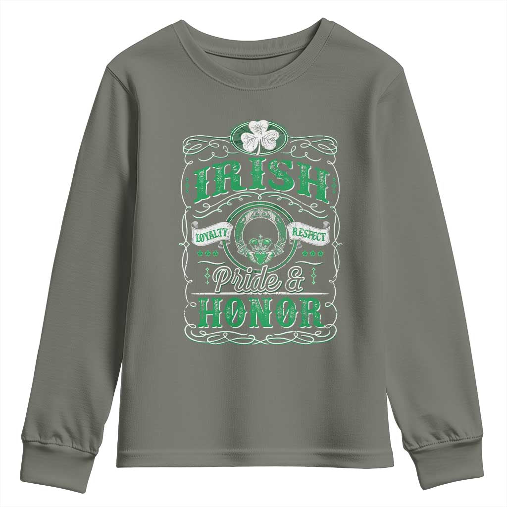 Vintage Irish Pride And Honor St Patricks Day Youth Sweatshirt