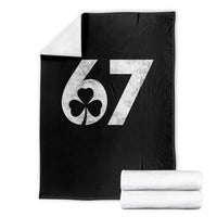 Funny St Patricks Day 67 Six Seven Vintage Shamrock Throw Blanket