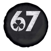 Funny St Patricks Day 67 Six Seven Vintage Shamrock Spare Tire Cover