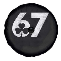 Funny St Patricks Day 67 Six Seven Vintage Shamrock Spare Tire Cover