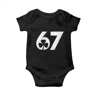 Funny St Patricks Day 67 Six Seven Vintage Shamrock Baby Onesie
