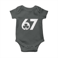 Funny St Patricks Day 67 Six Seven Vintage Shamrock Baby Onesie