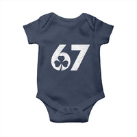 Funny St Patricks Day 67 Six Seven Vintage Shamrock Baby Onesie