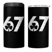 Funny St Patricks Day 67 Six Seven Vintage Shamrock 4 in 1 Can Cooler Tumbler