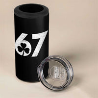 Funny St Patricks Day 67 Six Seven Vintage Shamrock 4 in 1 Can Cooler Tumbler