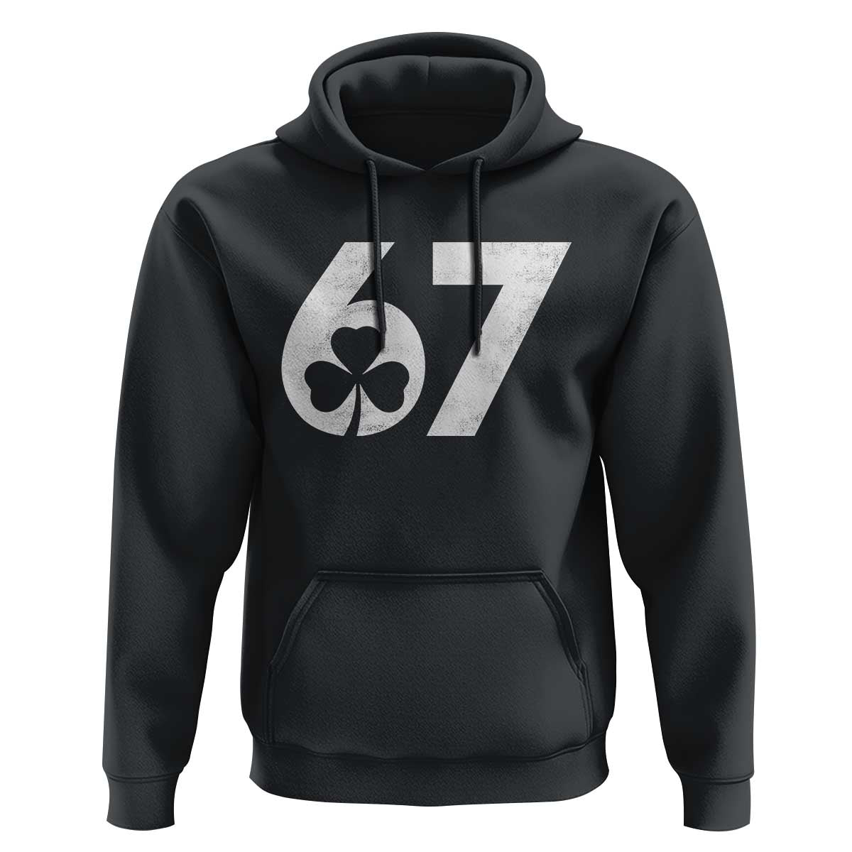 Funny St Patricks Day 67 Six Seven Vintage Shamrock Hoodie
