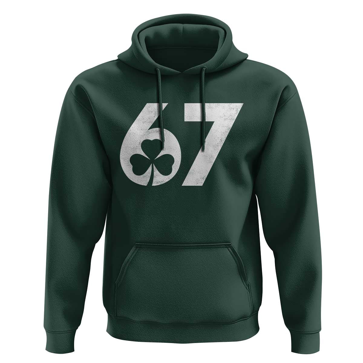 Funny St Patricks Day 67 Six Seven Vintage Shamrock Hoodie