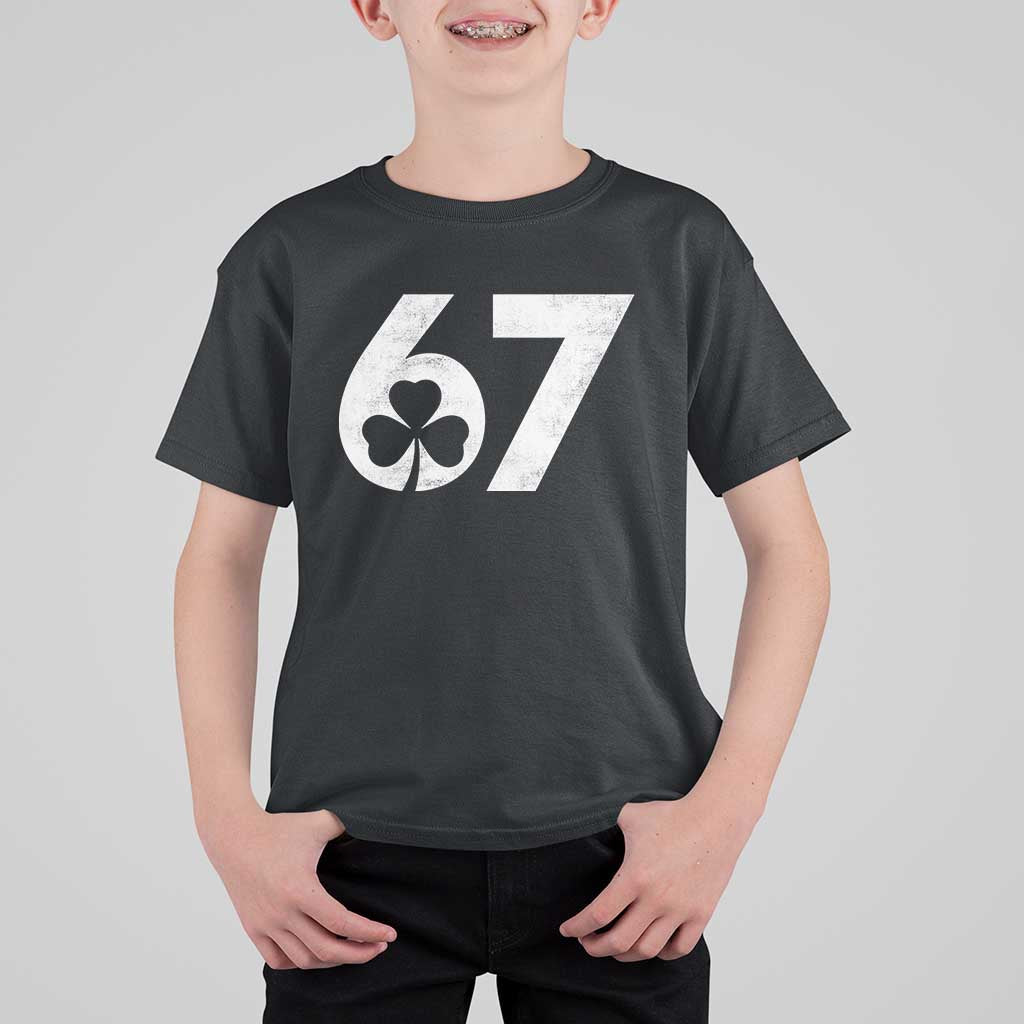Funny St Patricks Day 67 Six Seven Vintage Shamrock T Shirt For Kid