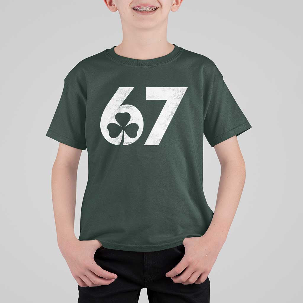Funny St Patricks Day 67 Six Seven Vintage Shamrock T Shirt For Kid