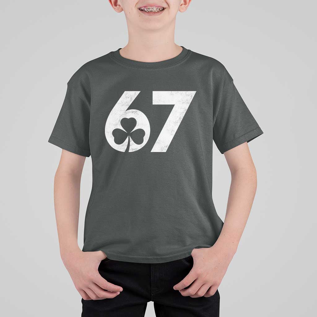 Funny St Patricks Day 67 Six Seven Vintage Shamrock T Shirt For Kid