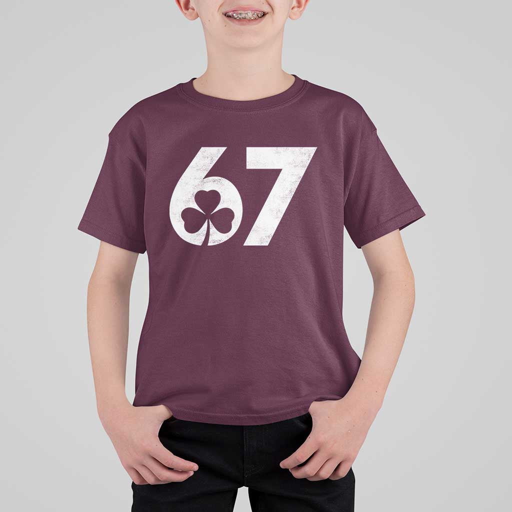 Funny St Patricks Day 67 Six Seven Vintage Shamrock T Shirt For Kid