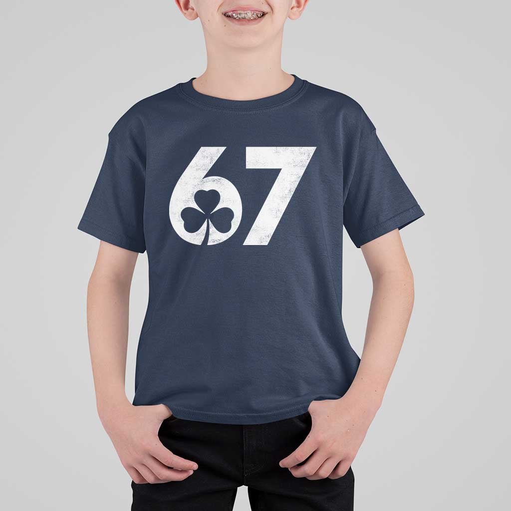 Funny St Patricks Day 67 Six Seven Vintage Shamrock T Shirt For Kid