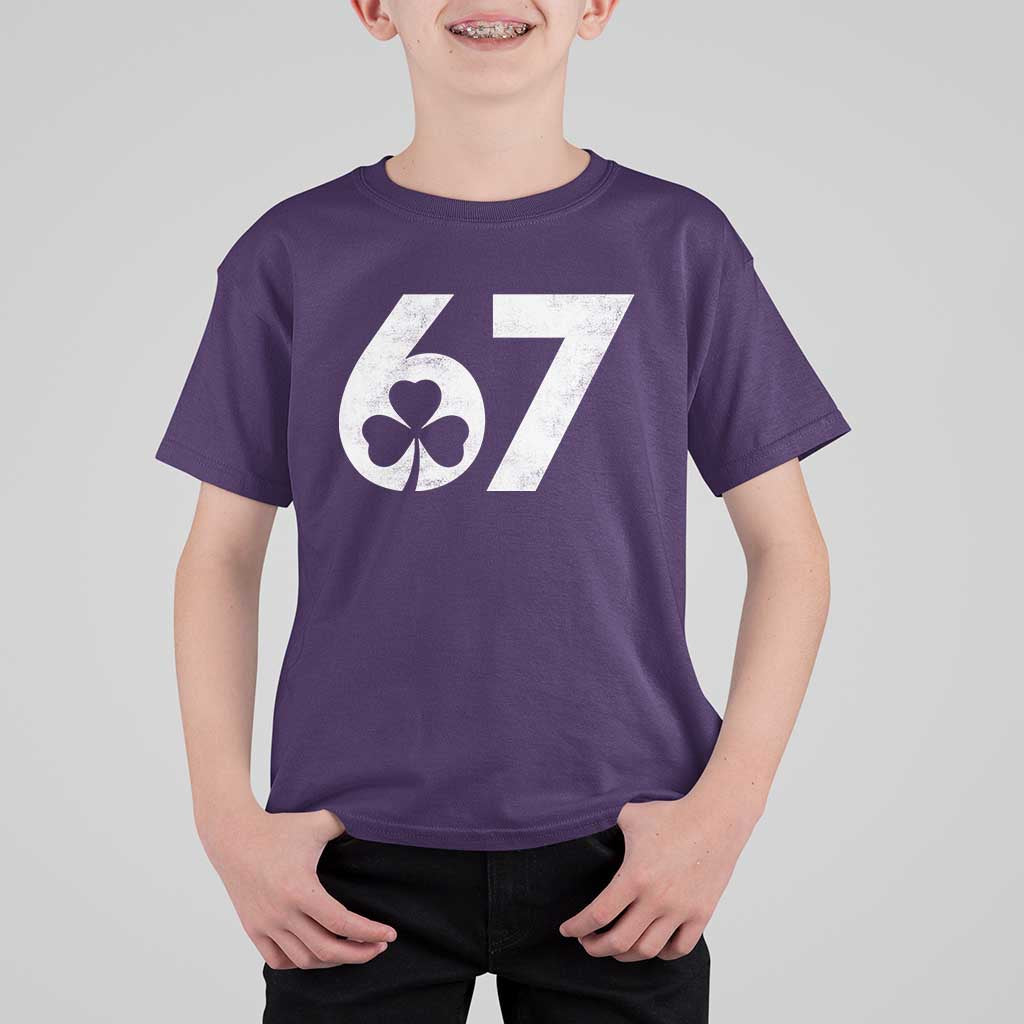 Funny St Patricks Day 67 Six Seven Vintage Shamrock T Shirt For Kid