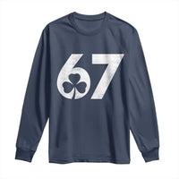 Funny St Patricks Day 67 Six Seven Vintage Shamrock Long Sleeve Shirt