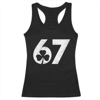 Funny St Patricks Day 67 Six Seven Vintage Shamrock Racerback Tank Top