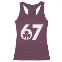 Funny St Patricks Day 67 Six Seven Vintage Shamrock Racerback Tank Top