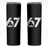 Funny St Patricks Day 67 Six Seven Vintage Shamrock Skinny Tumbler