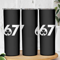 Funny St Patricks Day 67 Six Seven Vintage Shamrock Skinny Tumbler